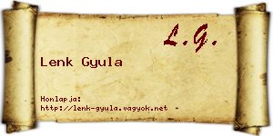 Lenk Gyula névjegykártya
