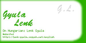 gyula lenk business card